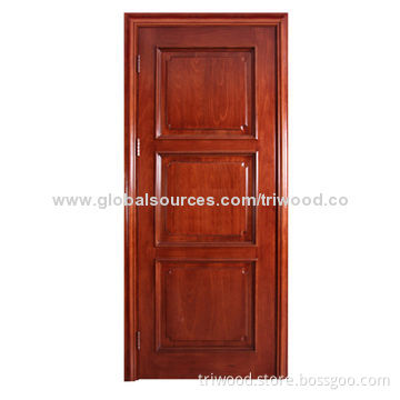 Wooden Interior Door with Timber Core, Natural Wood Veneer and Eco-friendly Stain, Varnish